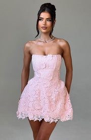LEONA MINI DRESS - BLUSH