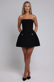 LOTTIE MINI DRESS -  BLACK
