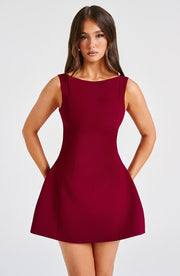 Alana Mini Dress - Wine Dress Babyboo Fashion Premium Exclusive Design