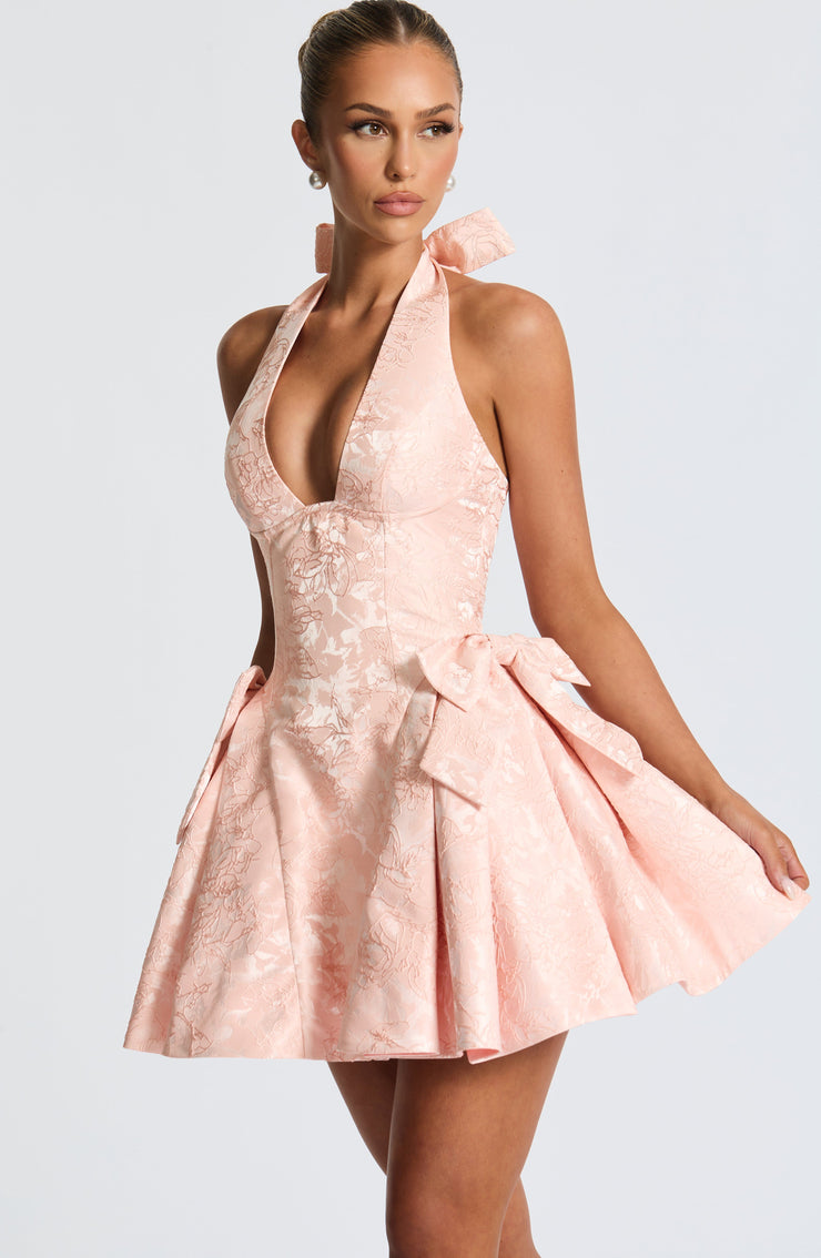 Jocelyn Mini Dress - Soft Peach Dress Babyboo Fashion Premium Exclusive Design