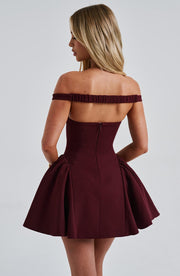 Marla Mini Dress -  Cherry Lacquer
