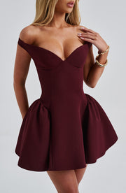 Marla Mini Dress -  Cherry Lacquer