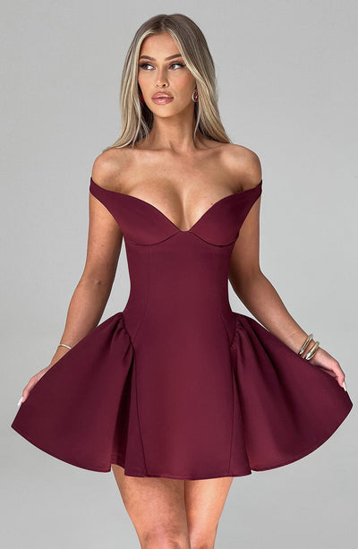 Marla Mini Dress -  Cherry Lacquer