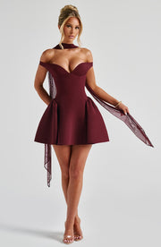 Marla Mini Dress -  Cherry Lacquer