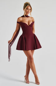 Marla Mini Dress -  Cherry Lacquer