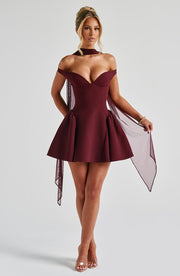 Marla Mini Dress -  Cherry Lacquer