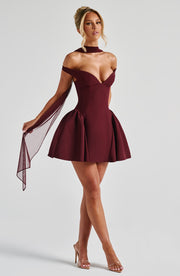 Marla Mini Dress -  Cherry Lacquer