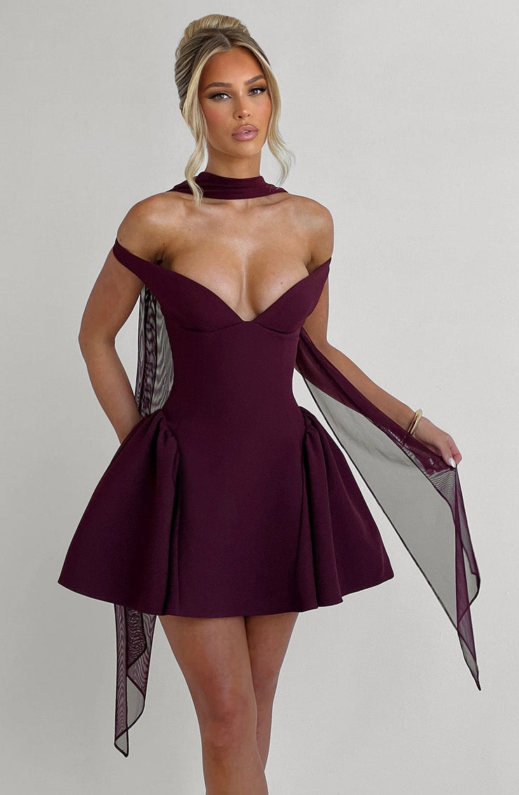 Marla Mini Dress -  Cherry Lacquer