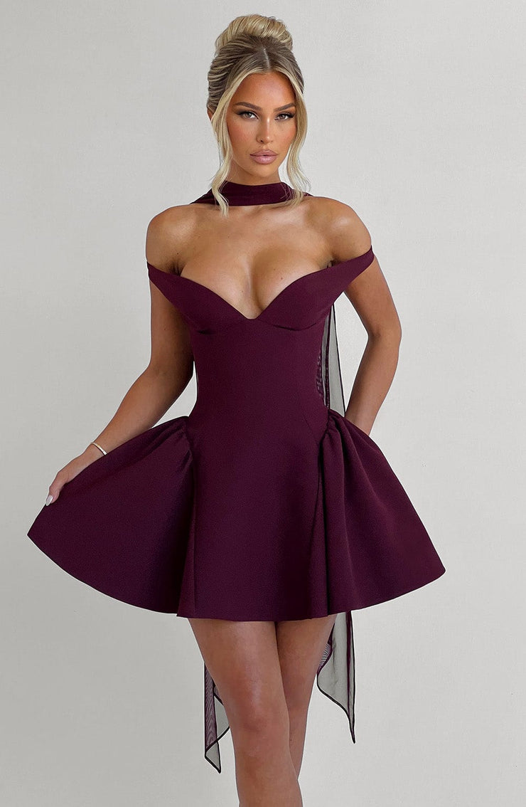 Marla Mini Dress -  Cherry Lacquer