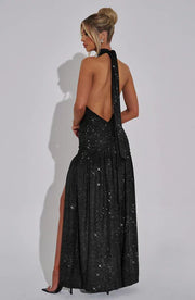 MELANIA MAXI DRESS - BLACK SPARKLE