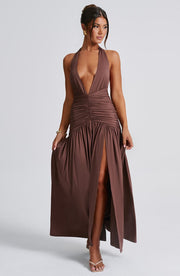 MELANIA MAXI DRESS - CHOCOLATE