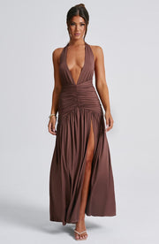 MELANIA MAXI DRESS - CHOCOLATE