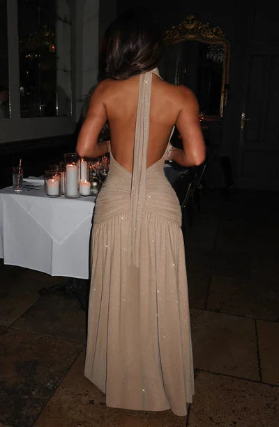 MELANIA MAXI DRESS - Gold Sparkle