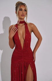 MELANIA MAXI DRESS - Red Sparkle