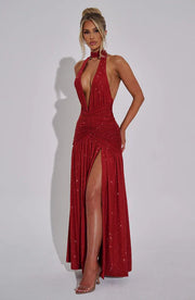 MELANIA MAXI DRESS - Red Sparkle