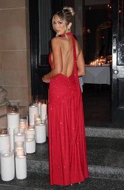 MELANIA MAXI DRESS - Red Sparkle