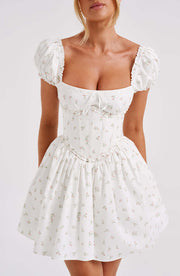 PENELOPE MINI DRESS - BLUSH FLORAL PRINT