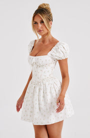 PENELOPE MINI DRESS - BLUSH FLORAL PRINT
