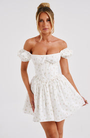 PENELOPE MINI DRESS - BLUSH FLORAL PRINT