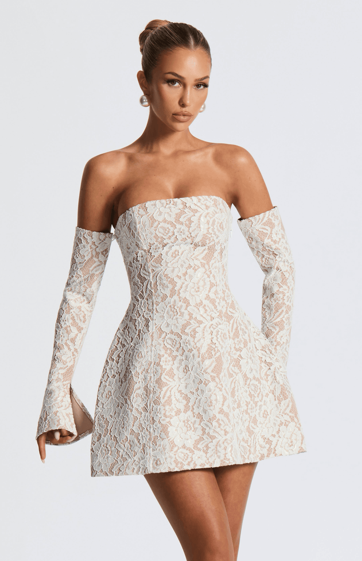 Salone Mini Dress - Ivory Dress XS Babyboo Fashion Premium Exclusive Design