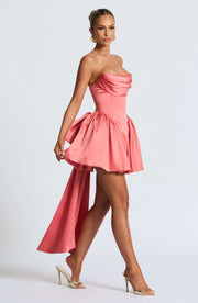 Trinity Mini Dress - Coral Pink Dress Babyboo Fashion Premium Exclusive Design