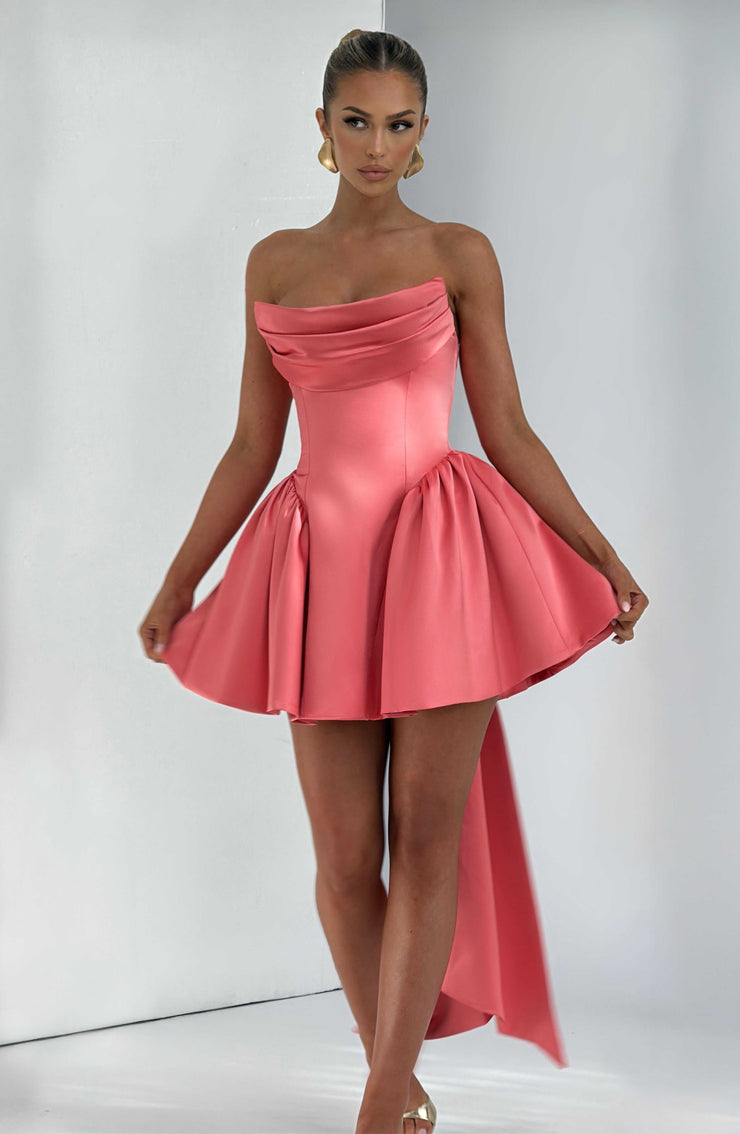 Trinity Mini Dress - Coral Pink Dress Babyboo Fashion Premium Exclusive Design