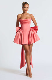 Trinity Mini Dress - Coral Pink Dress XS Babyboo Fashion Premium Exclusive Design